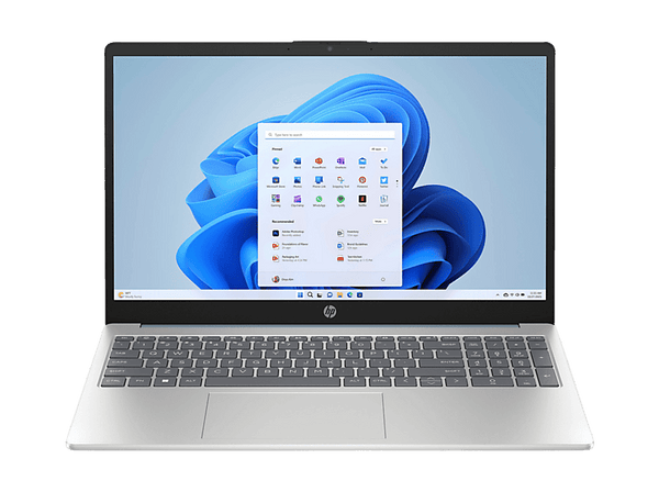 Portátil - HP 15-fd0294ns, 15.6" Full HD, Intel® N100, 4 GB RAM, 128 GB UFS, Intel® UHD Graphics, Windows 11 Home en modo S, Plata natural