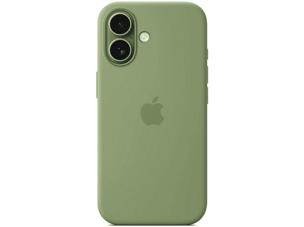 Apple Funda de silicona con MagSafe, Para iPhone 17, Compatible con correa Crossbody, Musgo claro