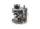Cafetera express - Philips Barista Brew PSA3228/01, Molinillo integrado, Prensador calibrado premium, doble container de café, Capacidad 2,3l, 15 bar.