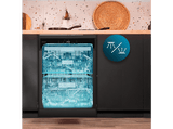 Lavavajillas - Cecotec Bolero Aguazero 6800 Dark, 14 cubiertos, Clase A, Inverter Plus Duo, 8 programas, SteamMax, BlueWater, O2 Dry, Negro