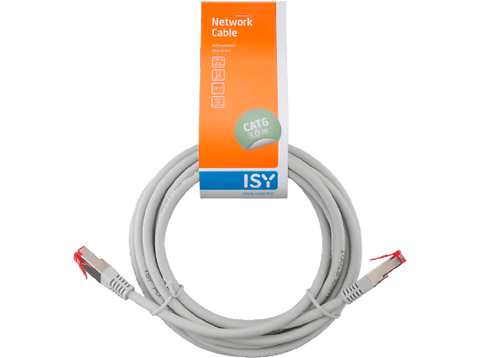 Cable de red - ISY IPC-6030-1, Cat-6, 10 Gbit / s, 250 MHz, 3 m, Blanco