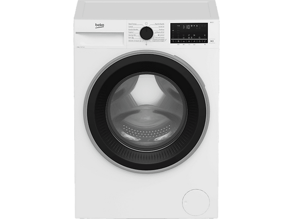 Lavadora carga frontal - Beko B3WFT510415W, 10 kg, 1400 rpm, 15 programas, Motor inverter, Blanco