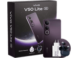 Móvil - vivo V50 Lite, Phantom Black, 256 GB, 8 GB RAM, 6.77 AMOLED, MediaTek Dimensity 6300, 6500mAh, Incluye Cargador+Auriculares