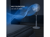 Ventilador de pie - Rowenta Turbo Silence Extreme VU5690F0, 34 W, 1.4 m, 70 m³/min, 14 velocidades, Control remoto, Temporizador,  Blanco