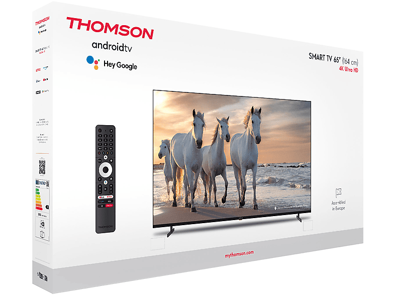TV LED 65 - Thomson 65UA5S13, UHD 4K, ARM CA55 Quad core, Smart Android TV, Dolby Vision, Negro