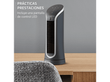 Ventilador de torre - Rowenta Eole Compact, 11 W, 6 velocidades, Silencioso, Temporizador, Negro Y Blanco