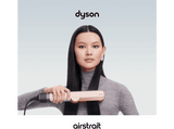 Plancha secador - Dyson Airstrait™, Alisado Mojado a Seco, 1600W, 4 Niveles temperatura, 3 Niveles potencia, Con peine integrado, Ceramic Pink