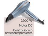 Secador - BaByliss Demin Luxe D251PE, 2200W, 3 Temperaturas, 2 Velocidades, Aire Frío, Antiencrespamiento, Azul