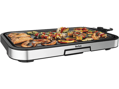 Plancha de asar - Tefal Giant Plancha XL CB631D10, 2300 W, Revestimiento antiadherente resistente, 5 Ajustes, Calentamiento uniforme, Gris