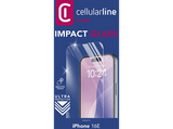 Protector pantalla - CellularLine IMPACT GLASS, Apple iPhone 16e, Cristal templado