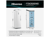 Congelador vertical - Hisense FT3K310SEWE1, 312 l, 185.6 cm, Kitchen Fit, Wi Fi, Blanco