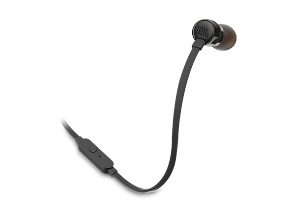 Auriculares de botón - JBL Tune 110, Intraurales, Micrófono, Cable Plano Anti-enredos, Negro