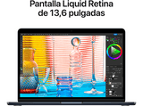 Apple MacBook Air (2022) MLY33Y/A, 13.6 Retina, Chip M2 Apple, CPU de 8 núcleos, GPU de 10 núcleos, 24GB RAM, 1TB de SSD, USB-C 35W, Medianoche