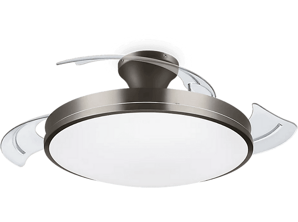 Ventilador de techo - Philips Atlas 35+28 W, Luz LED, Regulable, Mando a distancia, Dos Temporizadores, Níquel