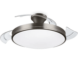 Ventilador de techo - Philips Atlas 35+28 W, Luz LED, Regulable, Mando a distancia, Dos Temporizadores, Níquel