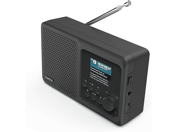 Radio portátil - HAMA DR5BT, 5 W, 8h Autonomía, Bluetooth, DAB/DAB+/FM, Negro