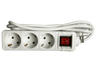 Regleta - ISY IPS 3000-W, Para 3 enchufes, Longitud cable 1.4 m, Blanco
