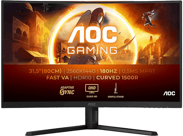 Monitor gaming - AOC CQ32G4VE, 31.5" QHD, 180 Hz, 1 ms GtG, VA, Curvo, Adaptive Sync, HDR10