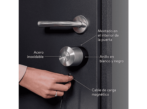 Cerradura electrónica - Nuki Smart Lock Pro, Conectividad Wifi y Bluetooth, Batería integrada, Hasta 6 meses autonomía, Plata