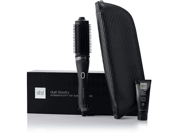 Cepillo alisador - ghd Duet Blowdry, Temperatura constante de 120ºC, Todo tipo Cabello, Negro