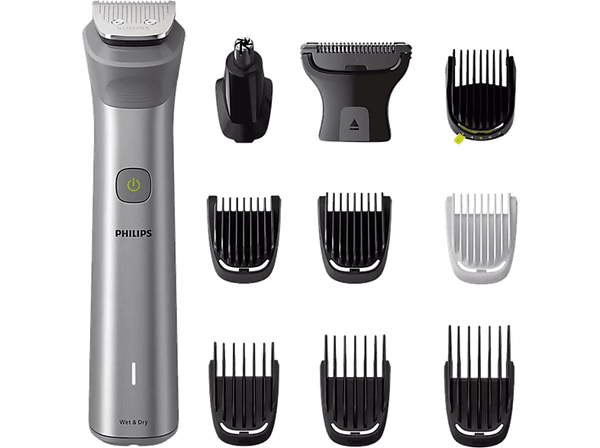 Afeitadora corporal - Philips MG5930/15, 11 en 1, Cortes de 0.5 a 16 mm, Hasta 120 min, Plata