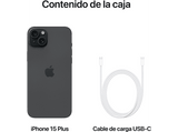 Apple iPhone 15 Plus, Negro, 256 GB, 5G, 6.7  Pantalla Super Retina XDR, Chip A16 Bionic, iOS