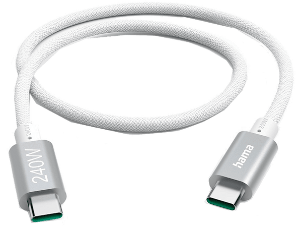 Cable USB - Hama 00201721, USB C 3.2, 5Gbps, 5A, 240W, 1.5m, Blanco
