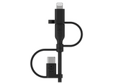 Cable USB - Belkin Cable Universal 3 en 1, USB-A, USB-C, Micro-USB, Lightning, 1 m, Negro
