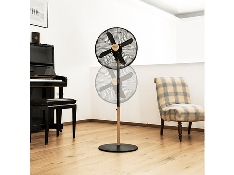 Ventilador de pie - Cecotec EnergySilence 600 Woodstyle, 50 W, 3 velocidades, 4 aspas, Gran diámetro, Altura regulable, Woodstyle