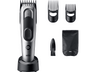 Cortapelos - Braun Series 7 HC7590, Memoria SafetyLock, 17 ajustes de longitud, 2 peines, Base de carga, 50 min autonomía , Gris