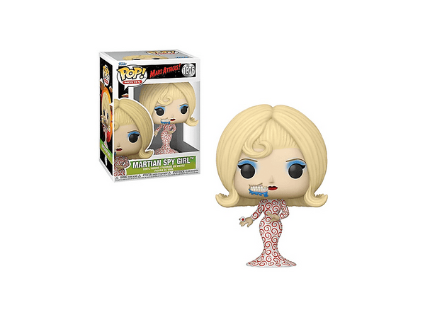 Figura Funko Pop! - Movies: Mars Attacks! Martian Spy Girl, 9 cm, Vinilo