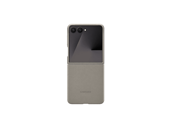 Funda móvil -  Samsung, Para Samsung Galaxy Z Flip7, Cuero Vegano, Marrón