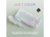Teclado gaming - Logitech G G713 Tactile Aurora Collection, Táctil, Reposamanos, USB, Retroiluminación, Controles multimedia, RGB Lightsync, Blanco