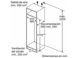 Frigorífico una puerta integrable - Balay 3FIE734S, Cíclico, 177.2 cm, 310 l, Control electrónico, Interruptor Super-refrigeración, Sin Panelar