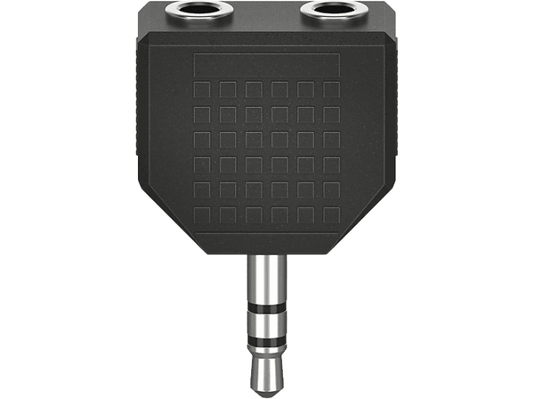 Adaptador  - Hama 00205191, De conector Jack 3.5 mm a 2 enchufes Jack 3.5 mm, Negro