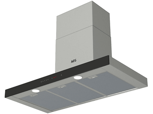 Campana decorativa - AEG DBE5960HB, 3 velocidades, 720 m³/h, Hob2Hood, Función Brisa, 90 cm, Inox antihuellas