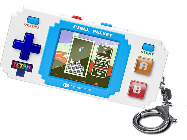 Consola retro - My Arcade Pixel Pocket Tetris Mini Portable, 10 juegos, Llavero portátil