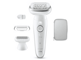 Depiladora - Braun Silk·épil 9 9-030, Depiladora en seco y en mojado, Piel suave duradera, +2 Accesorios de rasurado y recorte, Plata