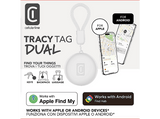 Localizador - CellularLine Tracy Tag Dual, para iOS, para Android, Blanco