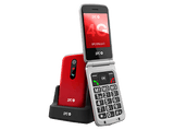 Móvil - SPC Stella 3, 4G, Para mayores, Teclas grandes, Botón SOS, Compatible audífonos, Volumen 103dB, Radio FM, Linterna, Base de carga, Rojo