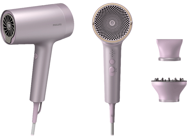 Secador - Philips BHD723/10, Ionizador, ThermoShield Advanced, 1800 W, 8 posiciones de velocidad y de calor, Lila