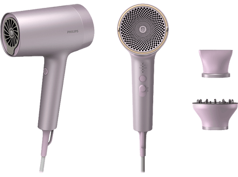 Secador - Philips BHD723/10, Ionizador, ThermoShield Advanced, 1800 W, 8 posiciones de velocidad y de calor, Lila