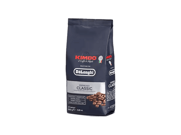 Café en grano - De’Longhi Kimbo Classic, 40% Arábica, 60% Robusta, Espresso Classic, 250 gramos