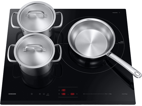 Placa inducción - Samsung NZ63C4036GK/U1, 3 zonas, zona de 32 cm de diámetro, 59 cm, WiFi con SmartThings, Negro