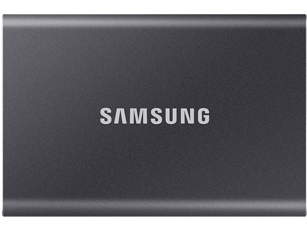 Disco duro externo 2 TB - Samsung T7 MU-PC2T0T/WW, SSD, Hasta 1050 MB/s, USB 3.2 Gen 2 (10Gbps), Gris