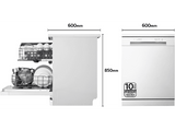 Lavavajillas - LG DF142FW, 14 servicios, 5 programas, 60 cm, QuadWash™, EasyRack™, Blanco