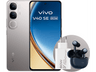Móvil + Auriculares + Cargador 80W - vivo V40 SE 80W 5G, Titanium Silver, 256 GB, 8 GB, 6.67" AMOLED , Qualcomm Snapdragon® 4 Gen 2, 5000 mAh