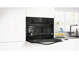 Horno compacto - Balay 3CB5159N3, Serie cristal, Multifunción, Aquálisis, 47 l,  Aire caliente 3D Profesional, Turbo grill, 60 cm, Negro