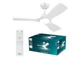 Ventilador de techo - Philips Olas, 30 W, 6 Velocidades, 106 cm, 2650 lúmenes regulables, Mando a distancia, Blanco
