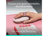Ratón inalámbrico - Logitech Pop, 4000 ppp, Easy-Switch, Bluetooth, SmartWheel, Botones personalizables, Tecnología Silent Touch, PC-Mac, Rosa